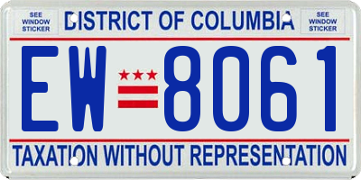 DC license plate EW8061