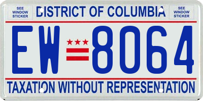 DC license plate EW8064