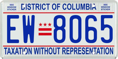 DC license plate EW8065