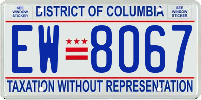 DC license plate EW8067