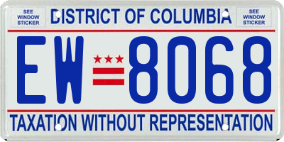 DC license plate EW8068