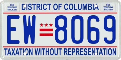 DC license plate EW8069