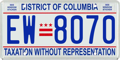 DC license plate EW8070