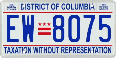 DC license plate EW8075