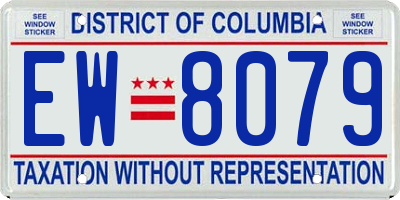 DC license plate EW8079
