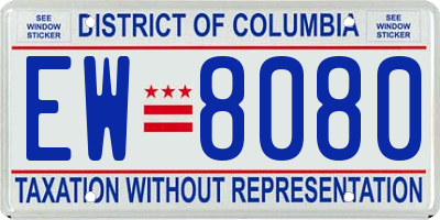 DC license plate EW8080