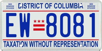 DC license plate EW8081