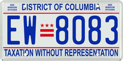DC license plate EW8083