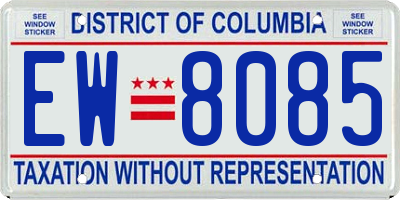 DC license plate EW8085