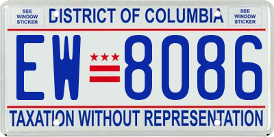 DC license plate EW8086