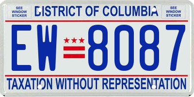 DC license plate EW8087