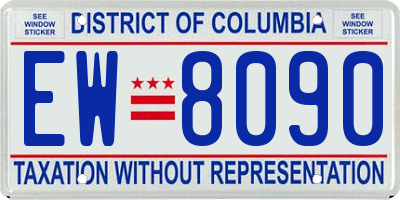 DC license plate EW8090
