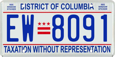 DC license plate EW8091