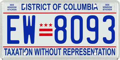 DC license plate EW8093