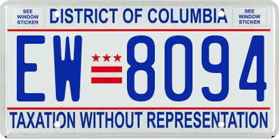 DC license plate EW8094
