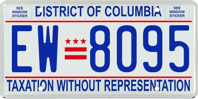 DC license plate EW8095