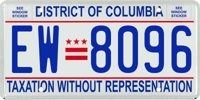 DC license plate EW8096