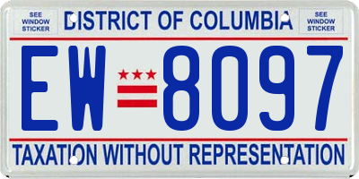DC license plate EW8097