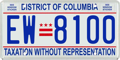 DC license plate EW8100