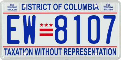 DC license plate EW8107