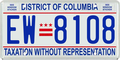 DC license plate EW8108