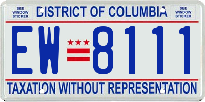 DC license plate EW8111