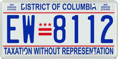 DC license plate EW8112