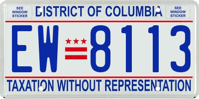 DC license plate EW8113