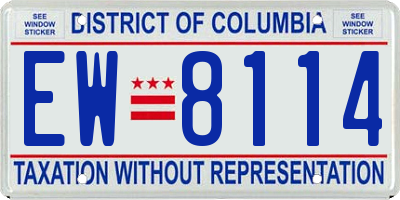DC license plate EW8114