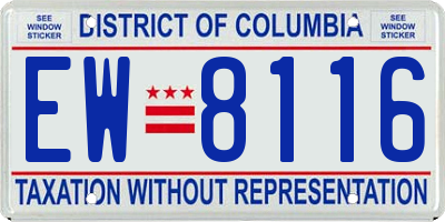 DC license plate EW8116