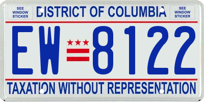 DC license plate EW8122