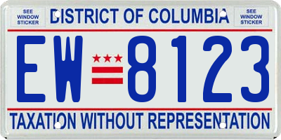 DC license plate EW8123