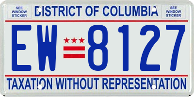 DC license plate EW8127
