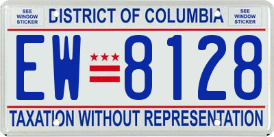 DC license plate EW8128