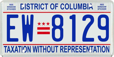 DC license plate EW8129