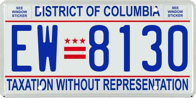 DC license plate EW8130