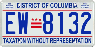 DC license plate EW8132