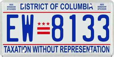 DC license plate EW8133