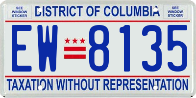 DC license plate EW8135