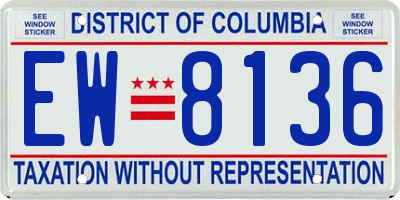 DC license plate EW8136