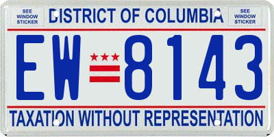 DC license plate EW8143