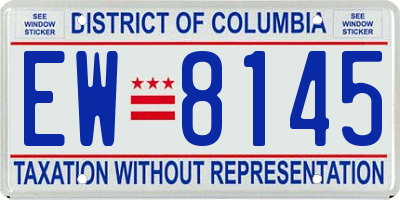 DC license plate EW8145