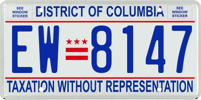 DC license plate EW8147