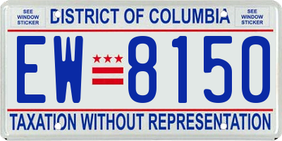 DC license plate EW8150