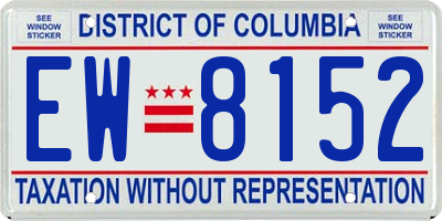 DC license plate EW8152