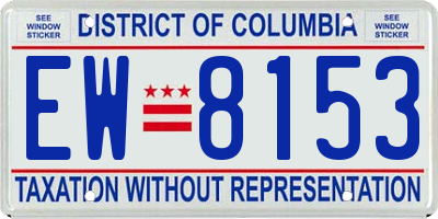 DC license plate EW8153