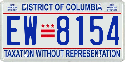 DC license plate EW8154