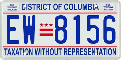 DC license plate EW8156