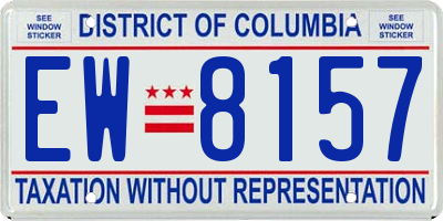 DC license plate EW8157