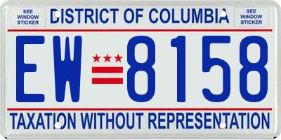 DC license plate EW8158